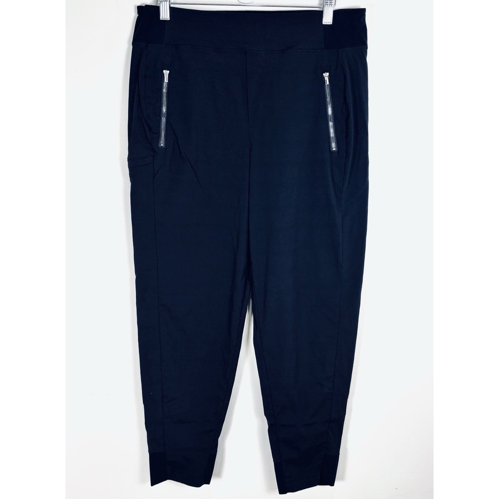 Athleta Trekkie North Joggers Pants Zip Pocket Womens Size 10 Nylon Black 11910